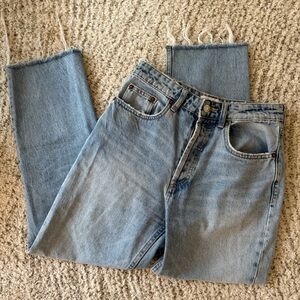 Zara Light Blue Straight Leg Jeans